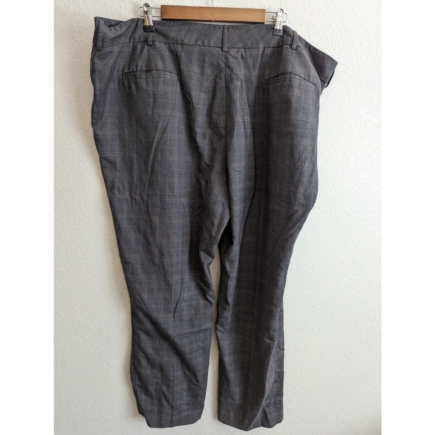 Doc & Amelia by Cintas Womens Sz 24W Slim Leg Dress Pants Gray Plaid