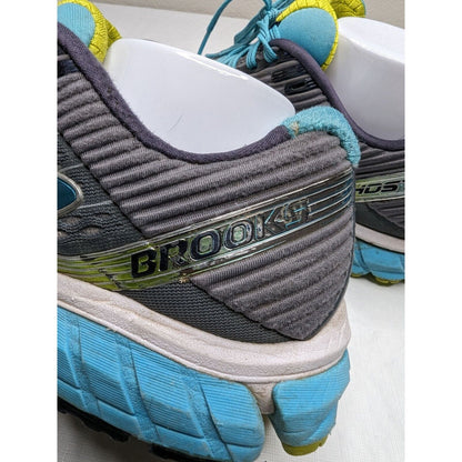 Brooks Womens Ghost 9 Running Shoes Grey/Blue/Green Size 10 US