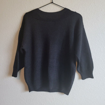 Garland USA Womens Sz M Vintage Slouchy Fit Sweater Black Knit