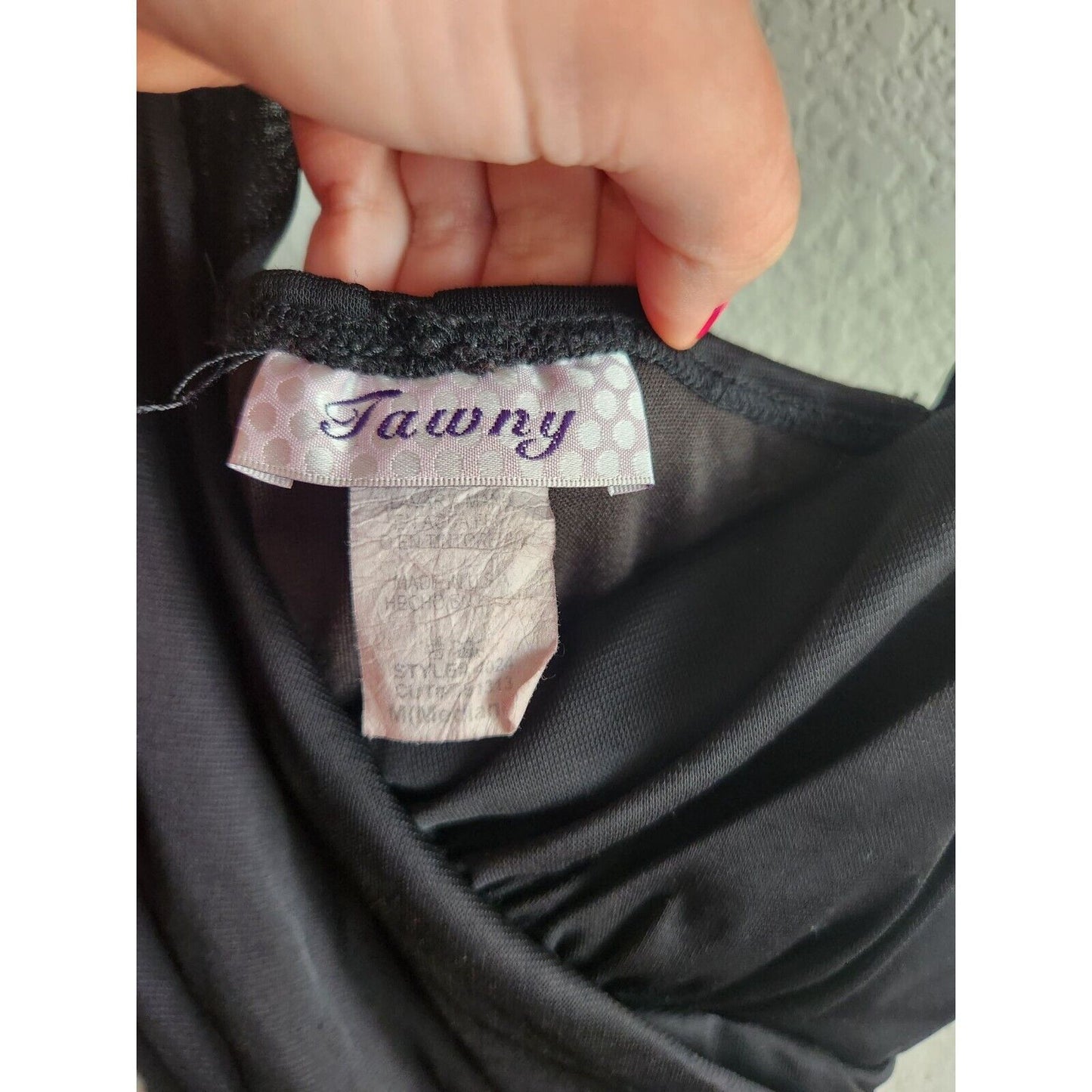 Vintage 1990s Tawny Womens Sz M Formal Maxi Dress Black One Shoulder