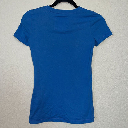 Vintage Abercrombie Kids Girls Sz L Short Sleeve Graphic T Shirt Hawks Blue