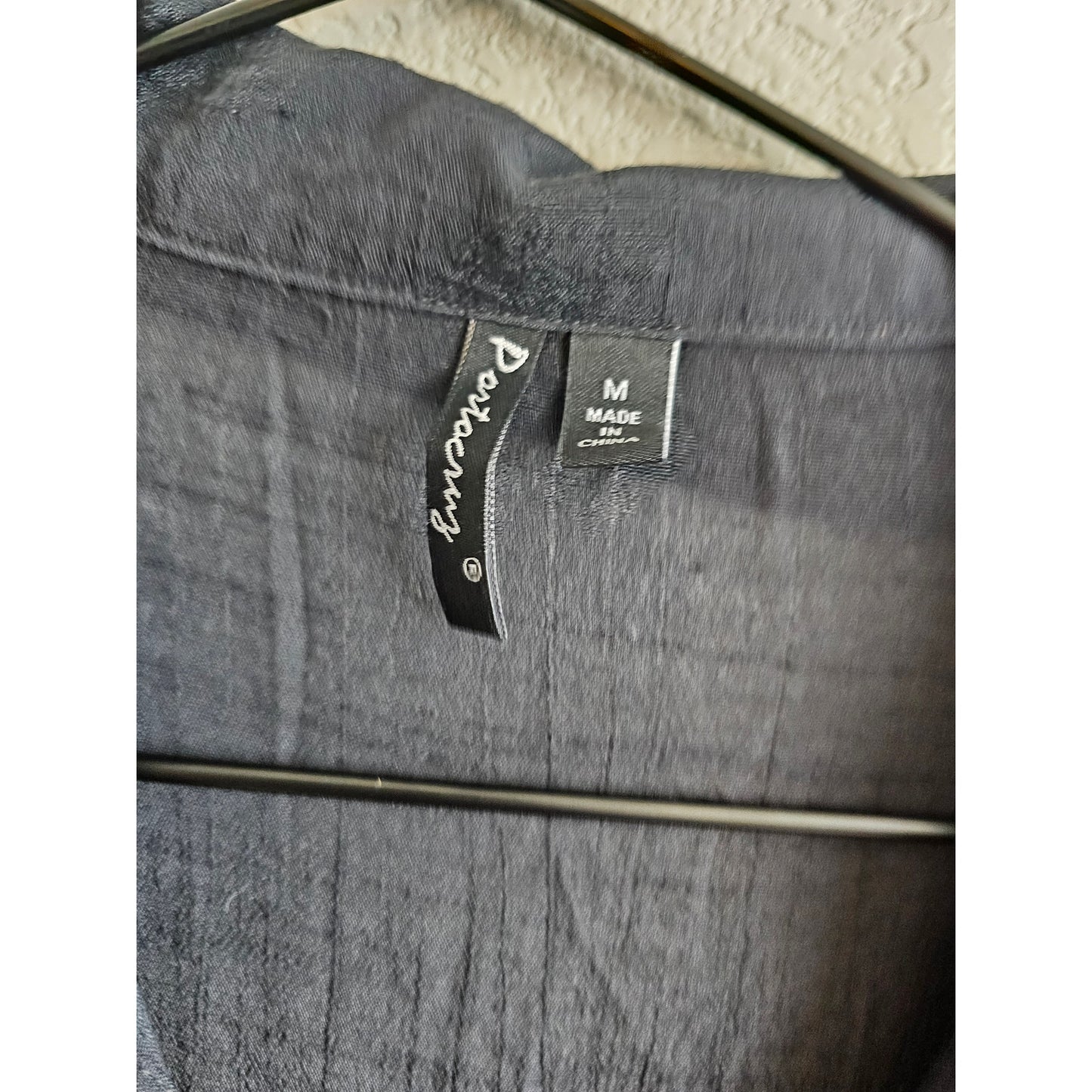 Portocruz Womens Sz M Long Sleeve Swimsuit Cover Up Black Gauzy Knee Length