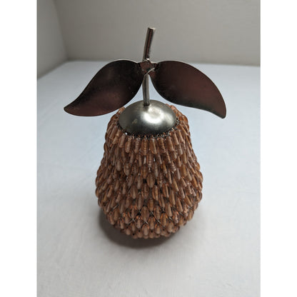 Vintage Mid Century Glass Beaded Tealight Candle Holder Pear Fruit