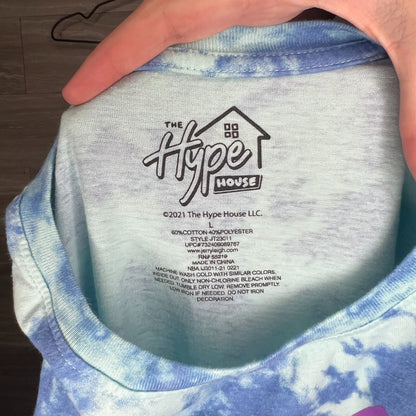 The Hype House Womens Sz L Short Sleeve Tie Dye Shirt Blue