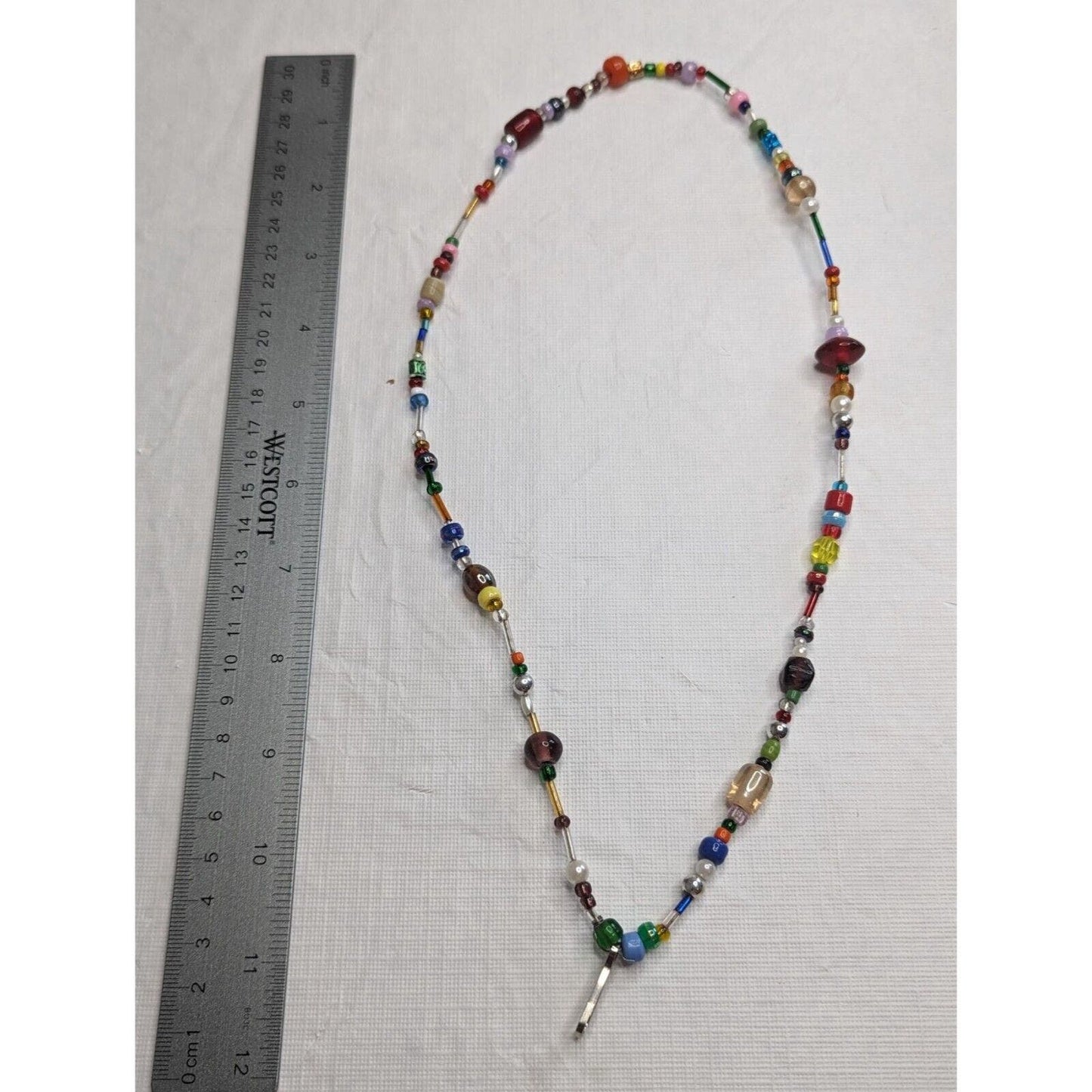 Art To Wear Womens BEaded Lanyard Necklace Colorful Glass Beads