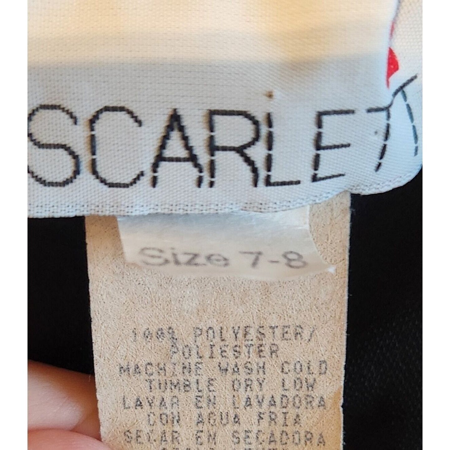 Vintage 1980s Scarlett Womens Sz 8 Maxi Dress Solid Black Slinky Belted