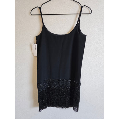 Bailey 44 Womens Sz XS Whodunit Black Beaded Flapper style Formal Mini Dress