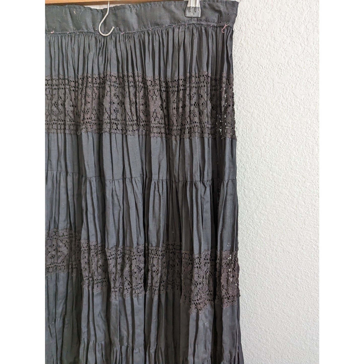 Vintage 1960s Womens Sz M Western Broomskirt Square Dancing Black