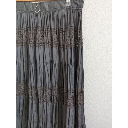 Vintage 1960s Womens Sz M Western Broomskirt Square Dancing Black