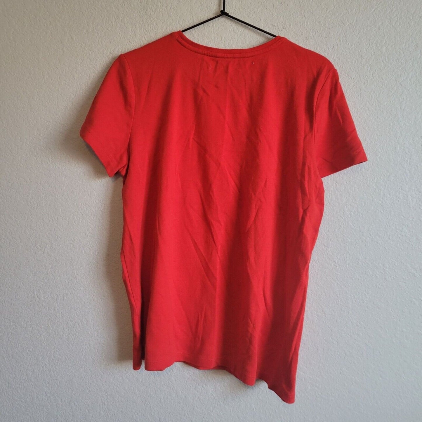 Laura Scott Womens Sz l Classic Short Sleeve T Shirt Solid Cherry Red