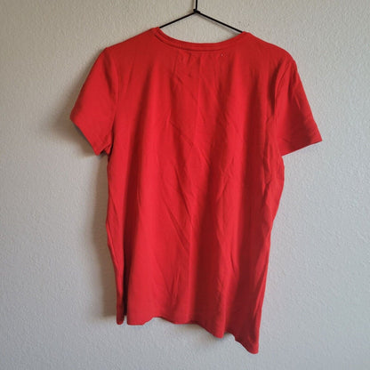 Laura Scott Womens Sz l Classic Short Sleeve T Shirt Solid Cherry Red