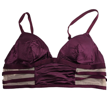 Victorias Secret Womens Sz S Bralette Satin Dark Purple Sexy