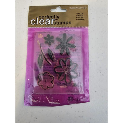 Stampendous Perfectly Clear Rubber Stamp Set Pop Flowers