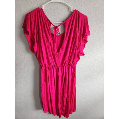 Vintage Y2K Delirious Womens Sz L High Low Hem Mini Dress Bright Pink