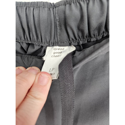 Spread Good Cheer Womens Sz L Scrub Pants Dark Gray