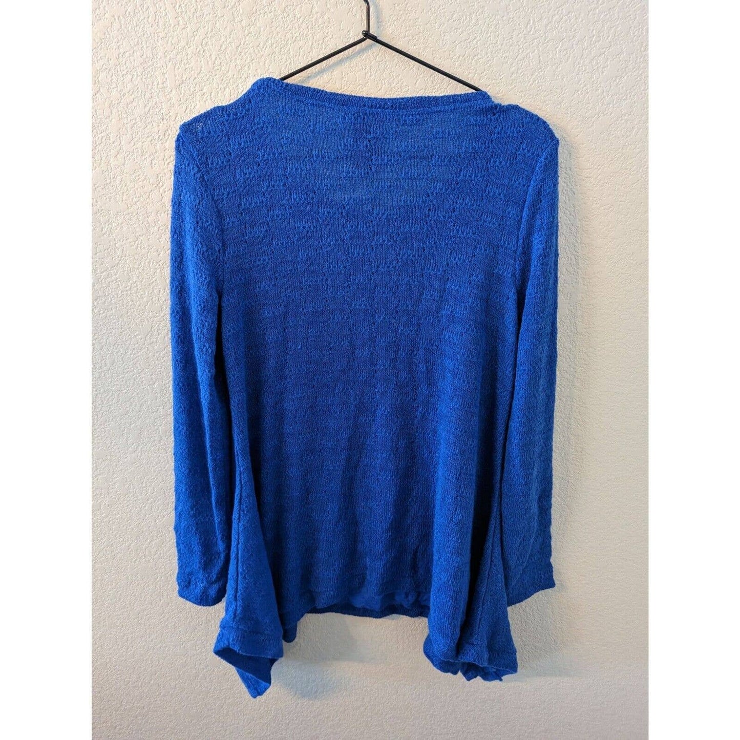 Grace Elements Womens Sz M Long Sleeve Layered Blouse Blue NEW