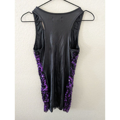 Vintage Y2K XXI Womens Sz S Mini Dress Purple Full Sequin Front