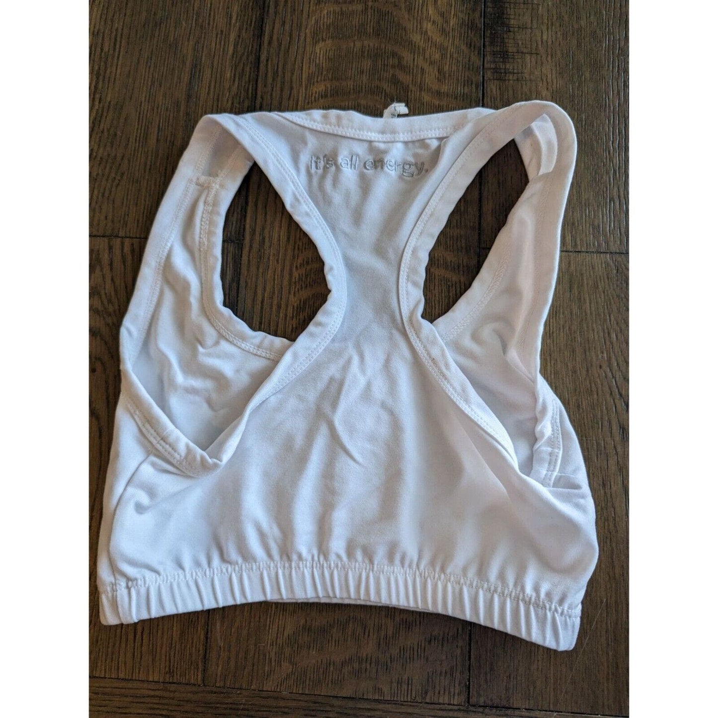 Good Juju Womens Sz M Embroidered Sports Bra White Its All Energy