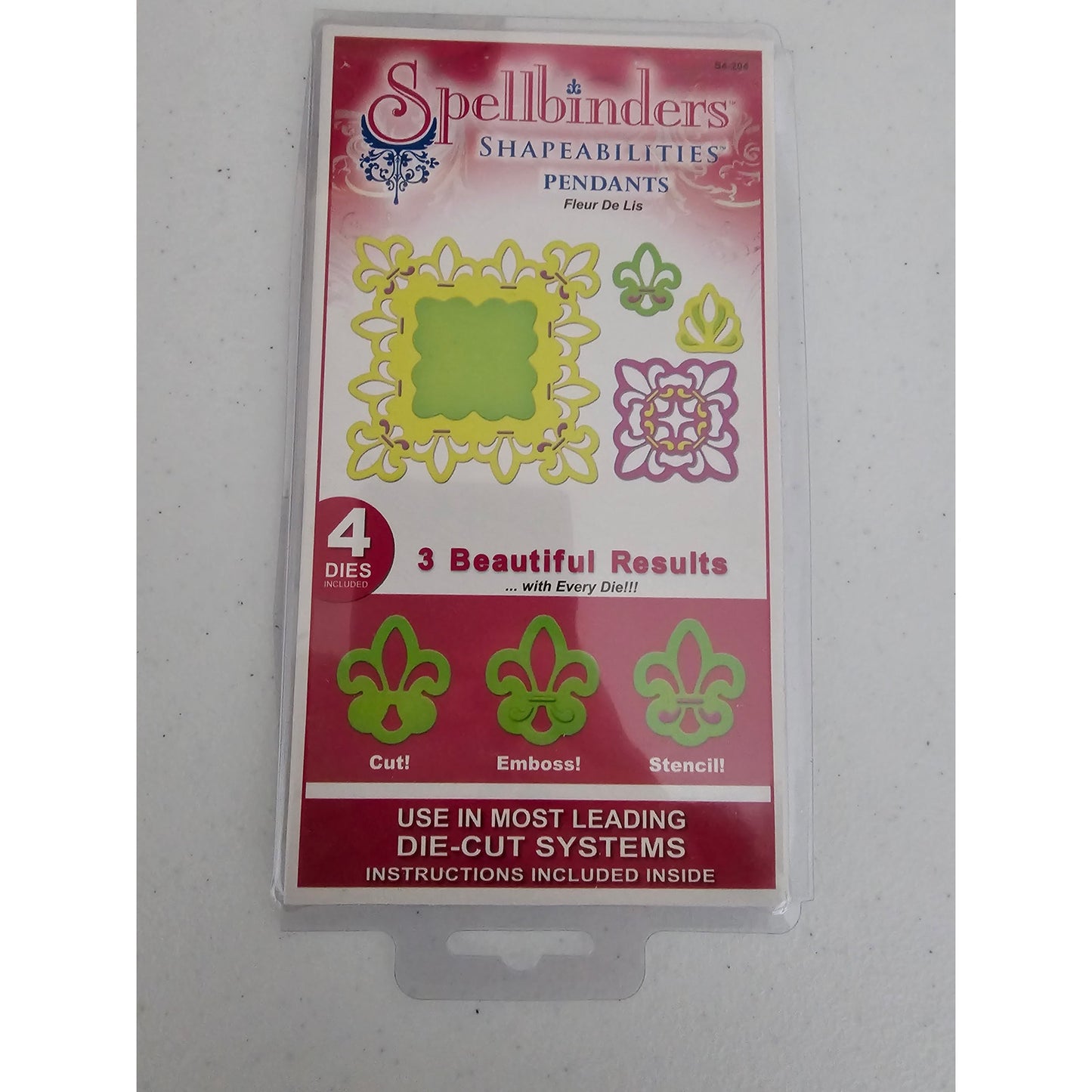 Spellbinders Shapeabilities Pendants Fleur De Lis Steel Craft Die Set