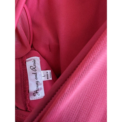 Honey and Rosie Sz L Maxi Dress Prom Formal Pink Rhinestone Cutout Front