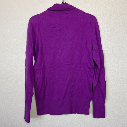 Eddie Bauer Womens Sz M Turtleneck Sweater Purple Cotton Blend