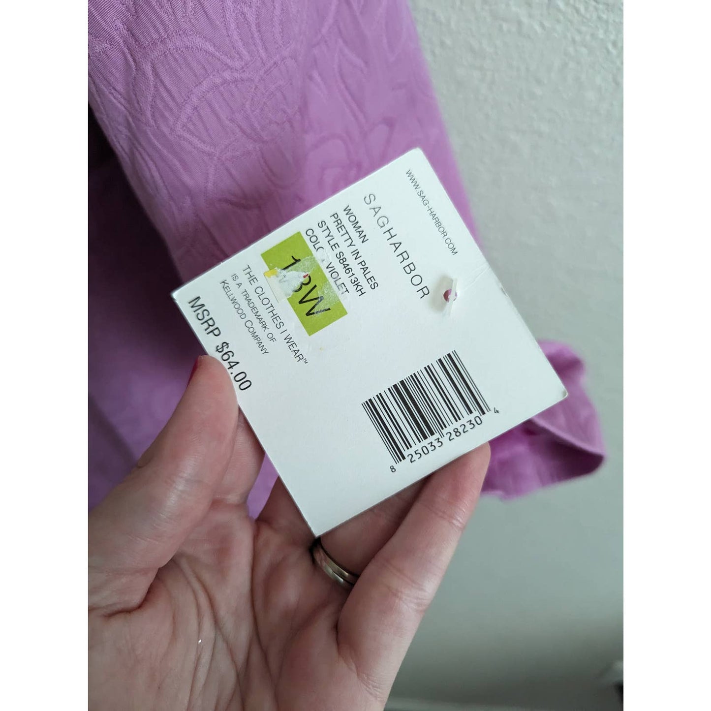 Sag Harbor Woman Sz 18W Knee Length Quilted Button Up Jacket Light Purple NEW