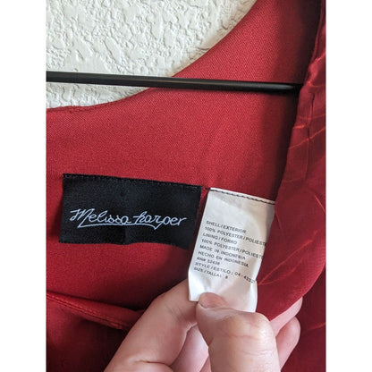 Melissa Harper Womens Sz 8 Vintage 1990s Red Floral Dress Midi