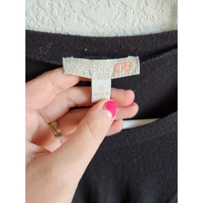 Gianni Bini Womens Sz S Midi Shirt Dress Long Sleeve Black Tie Side