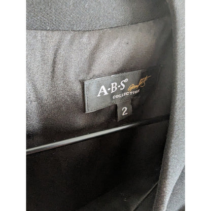 Vintage ABS Collection Womens Sz 2 Knee Length Sheath Dress Solid Black Career