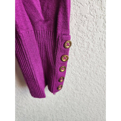 Apt 9 Womens Sz M Purple Long Sleeve Knit Top Ribbed