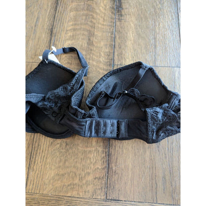 No Boundaries Womens Sz 36B All Over Lace Push Up Bra Black NEW