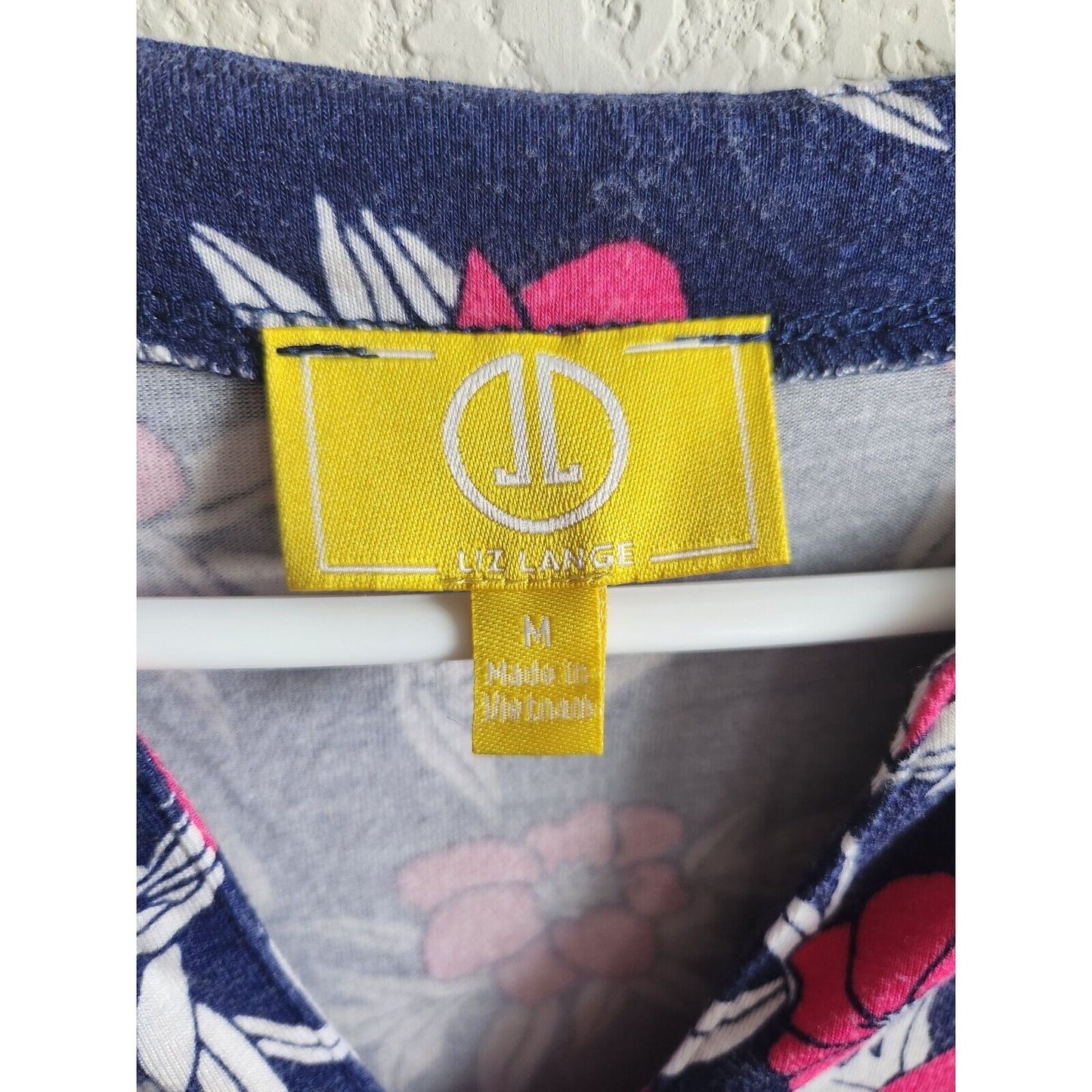 Liz Lange Womens Sz M Casual Maxi Dress Blue Pink White Floral Sleeveless