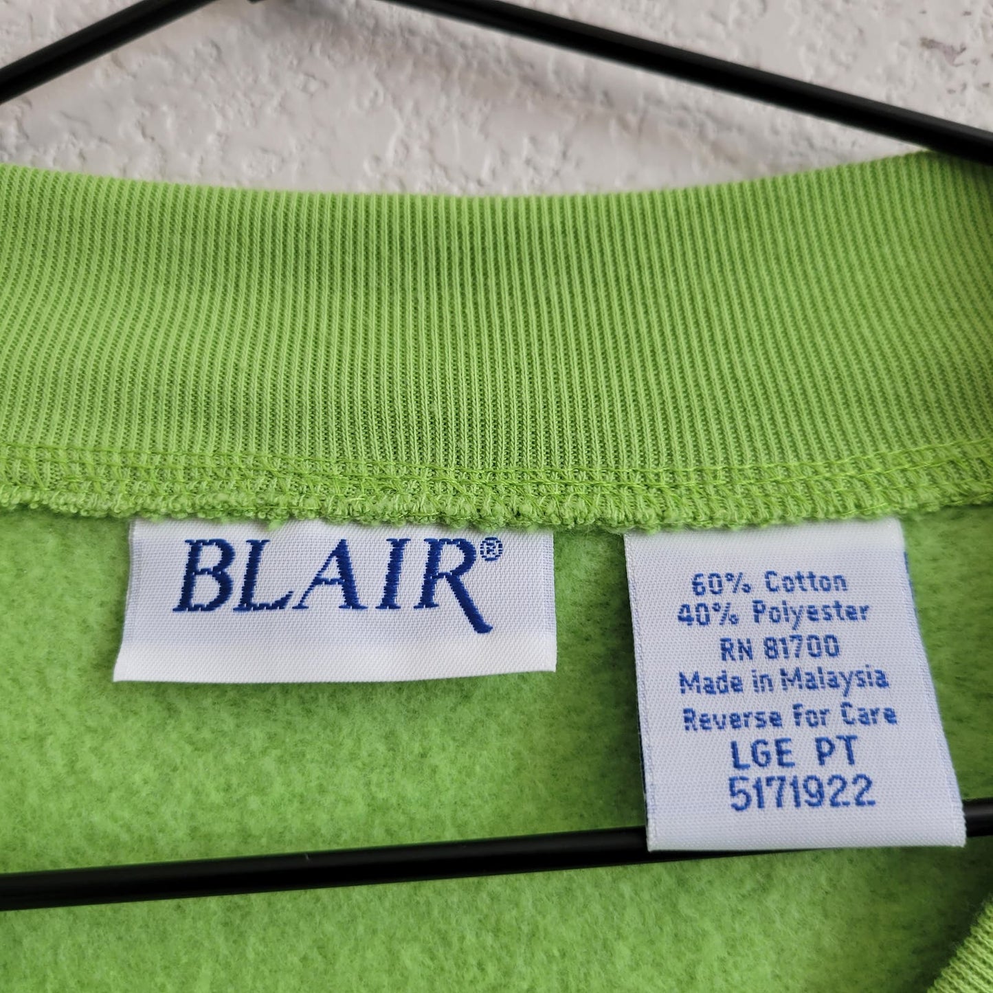 Blair Womens Sz L Snap Front Sweater Jacket Bright Lime Green Cotton Blend