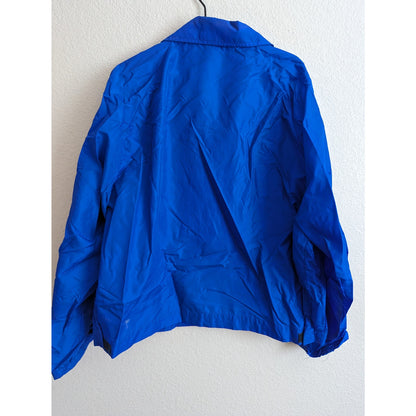 Vintage London Fog Mens Sz XL Snap Front Windbreaker Jacket Blue Nylon