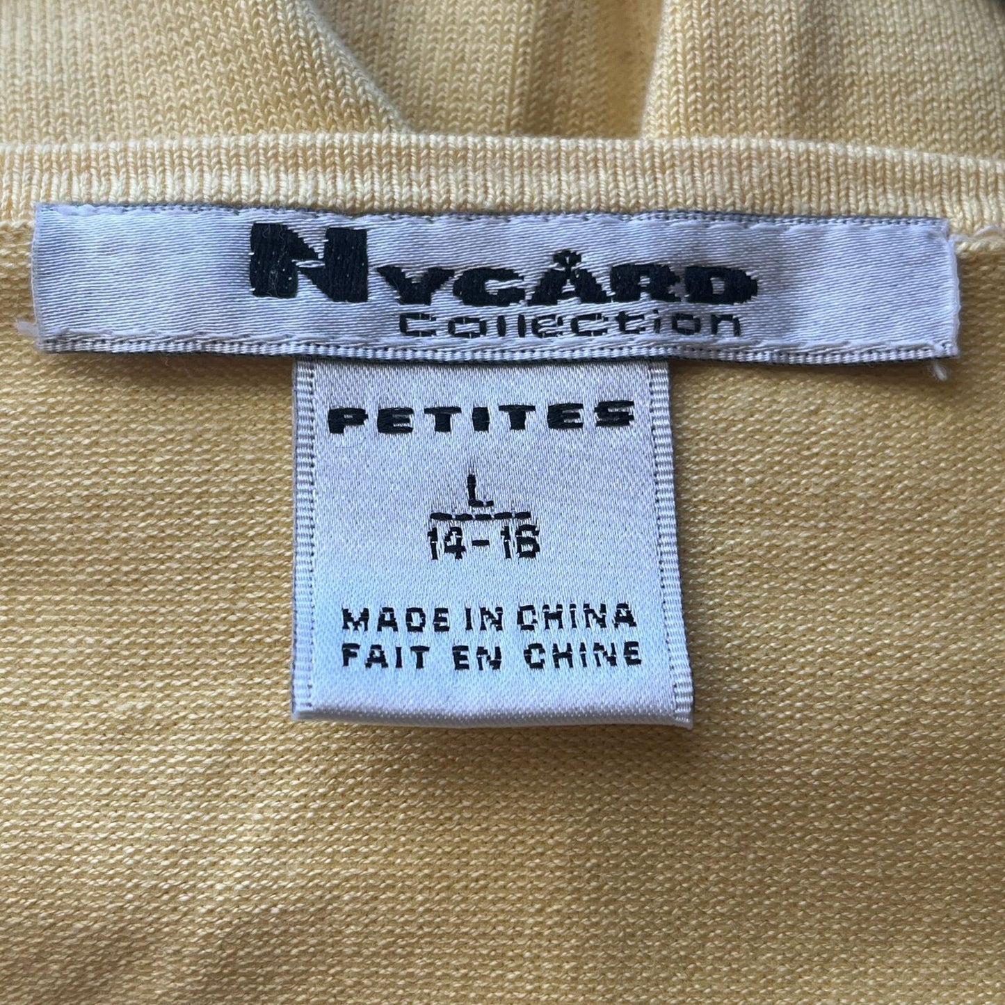 Nygard Collection Petites Womens PL Light Yellow Short Sleeve T Shirt Vtg