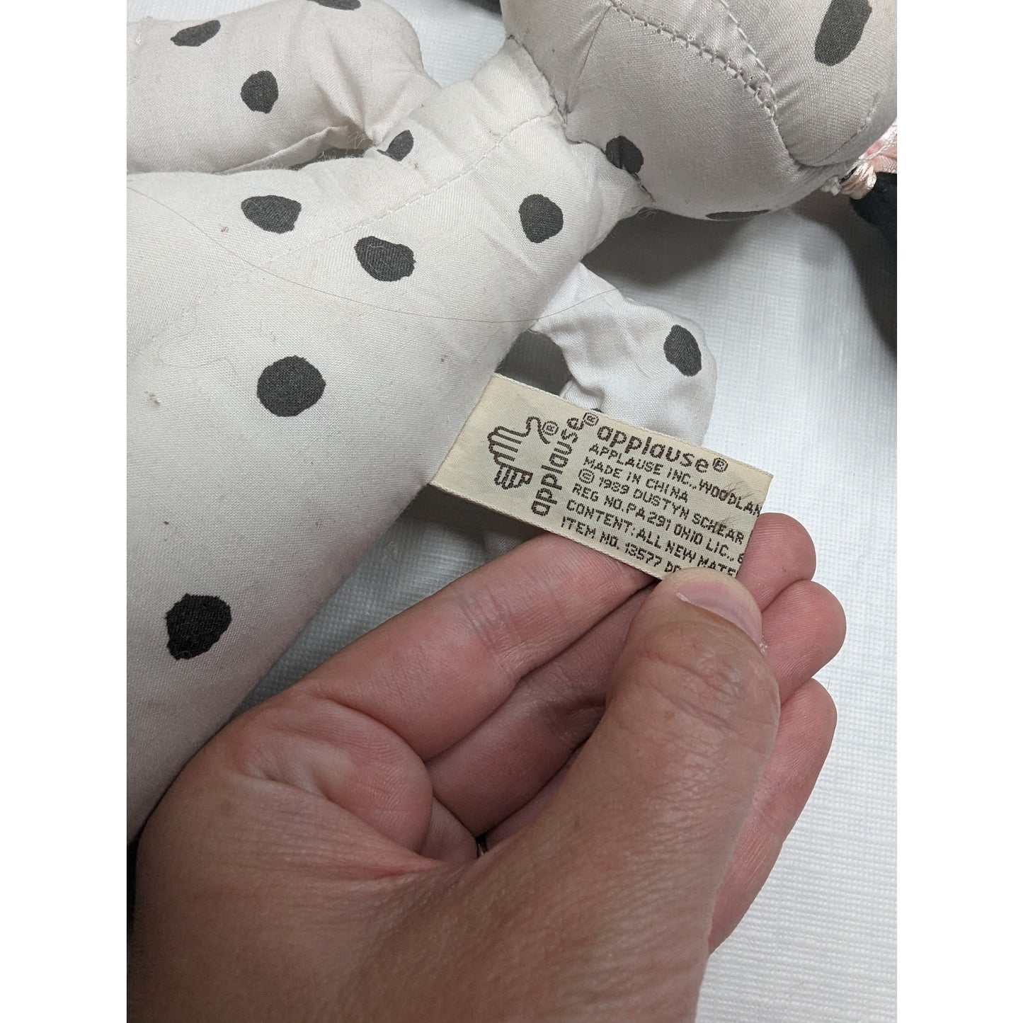 Vintage 1989 Applause Plush Stuffed Dog Spotted Dalmatian by Dustyn Schear