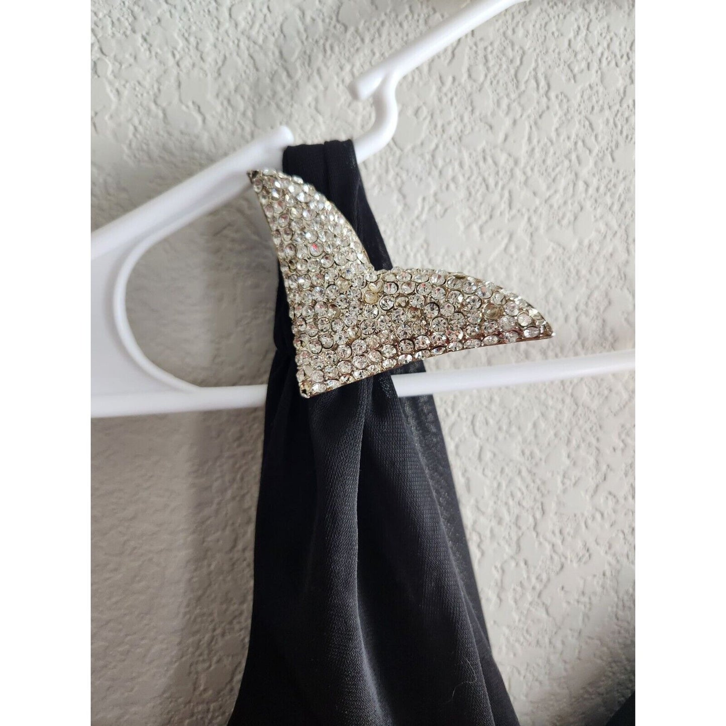 Vintage 1990s Tawny Womens Sz M Formal Maxi Dress Black One Shoulder