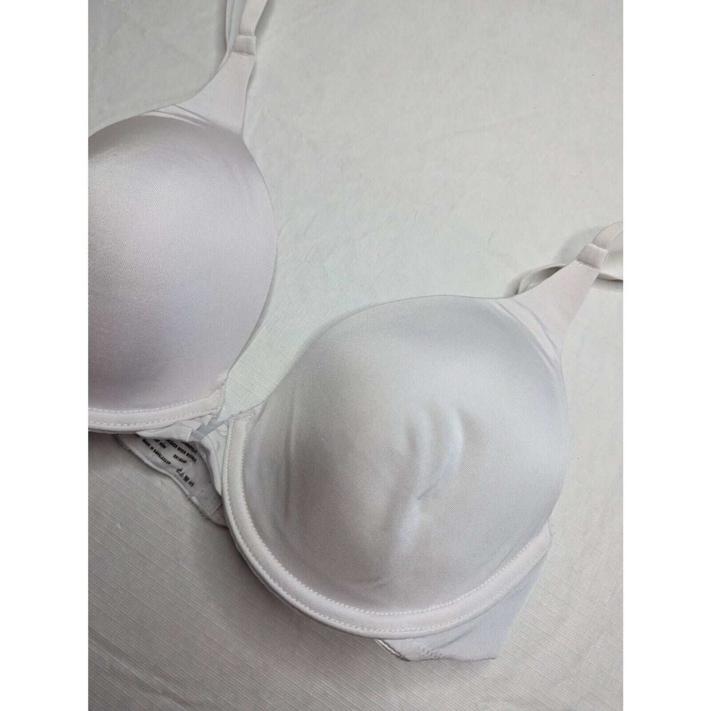 Vintage 1990s Vassarette Womens Sz 36D Solid White T Shirt Bra