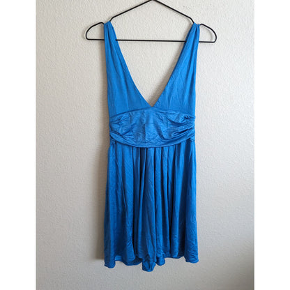 Vintage Y2K Arden B Womens Sz M Knee Length Sleeveless Dress Solid Blue NEW