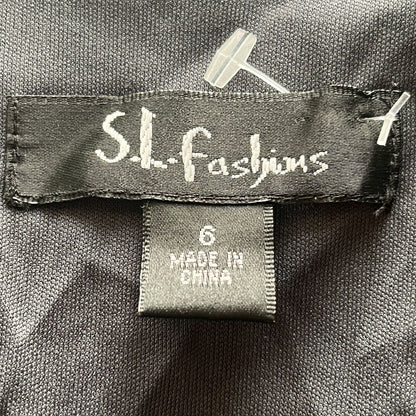 SI Fashions Womens Sz 6 Draped Little Black Dress Y2K 2000s