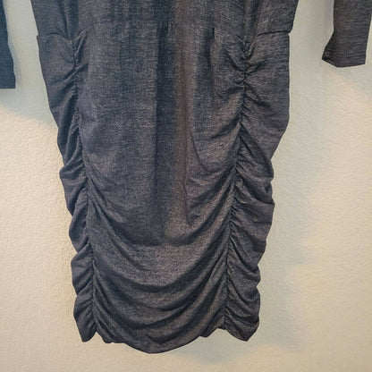 Athleta Vestido De Falda Tulipán Para Mujer Sz S Manga Larga Gris Oscuro Hasta La Rodilla