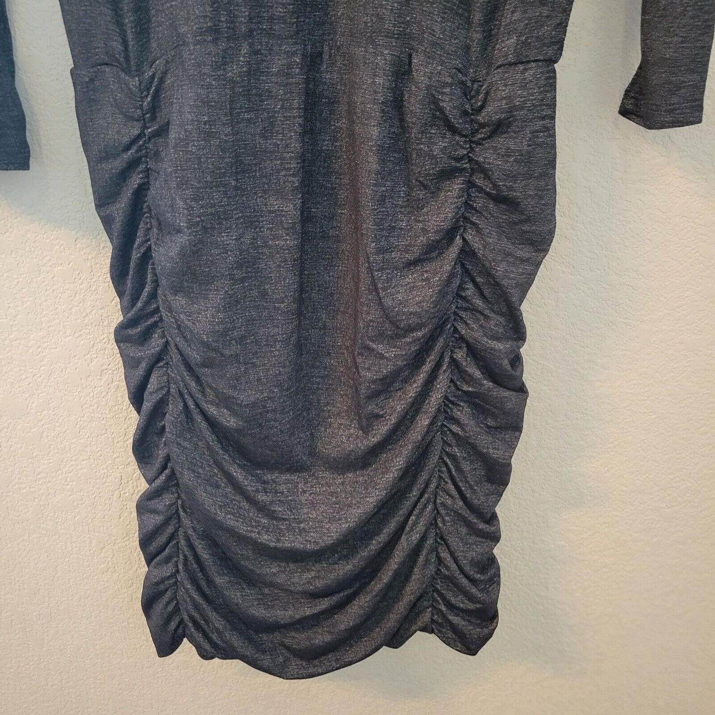 Athleta Womens Sz S Tulip Skirt Dress Long Sleeve Dark Gray Knee Length