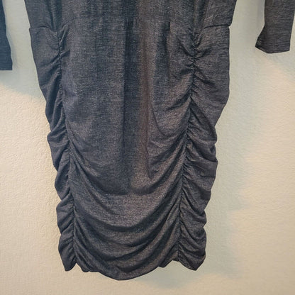 Athleta Womens Sz S Tulip Skirt Dress Long Sleeve Dark Gray Knee Length