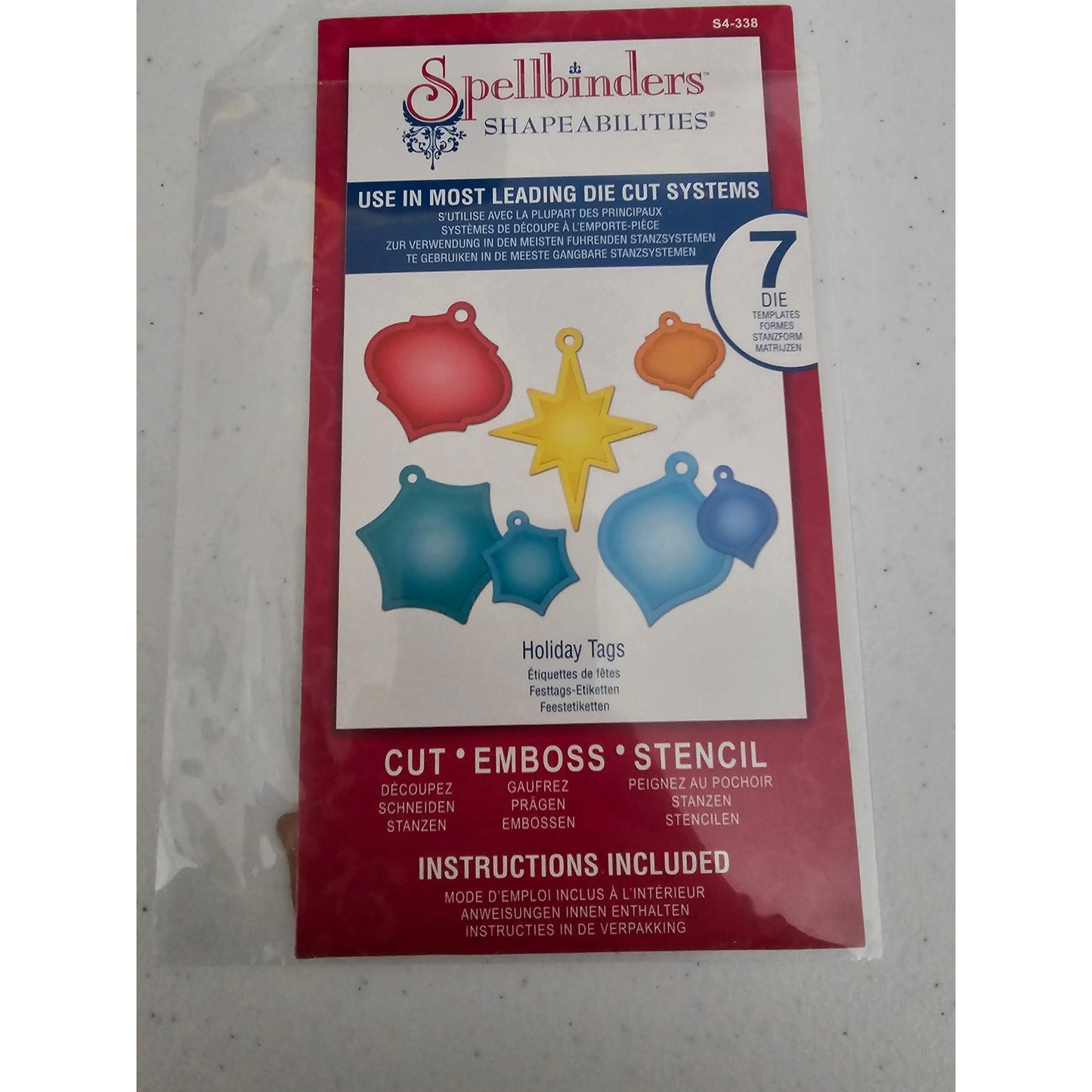 Spellbinders Shapeabilities Holiday Tags Steel Craft Die Set S4-338