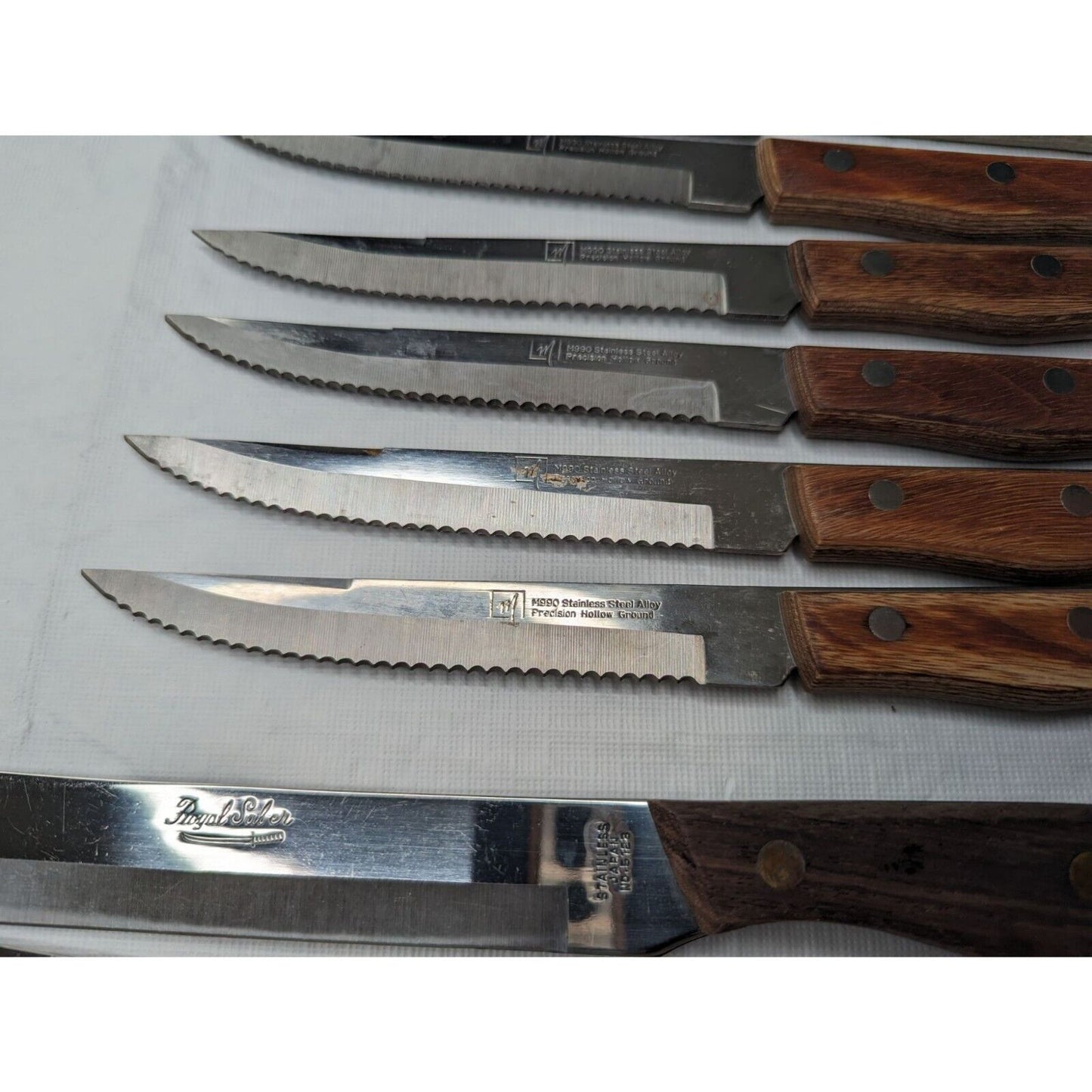 Lot of 15 Vintage Kitchen Knives Royal Saber Hollow Ground Regent Sherwood