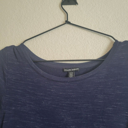 Hilary Radley Womens Sz S Long Sleeve Shirt Dress Knee Length Dark Blue