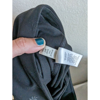 Athleta Womens Sz S Compression Leggings Black Mesh Bottom Cropped