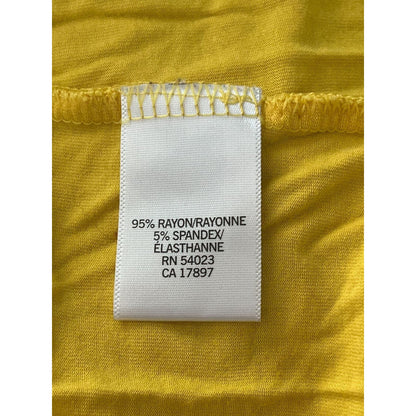 Banana Republic Womens Sz M V Neck Knee Length Dress Bright Yellow