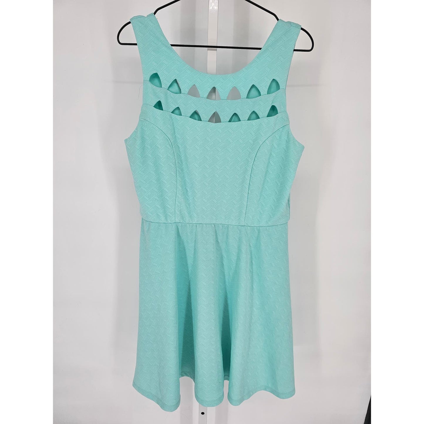 Maurices Womens Sz XL Robins Egg Blue Above Knee Sleeveless Dress w/ Cutouts