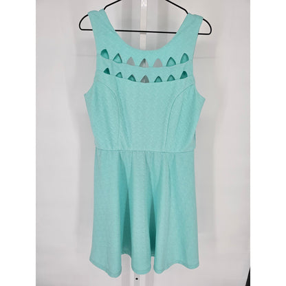 Maurices Womens Sz XL Robins Egg Blue Above Knee Sleeveless Dress w/ Cutouts
